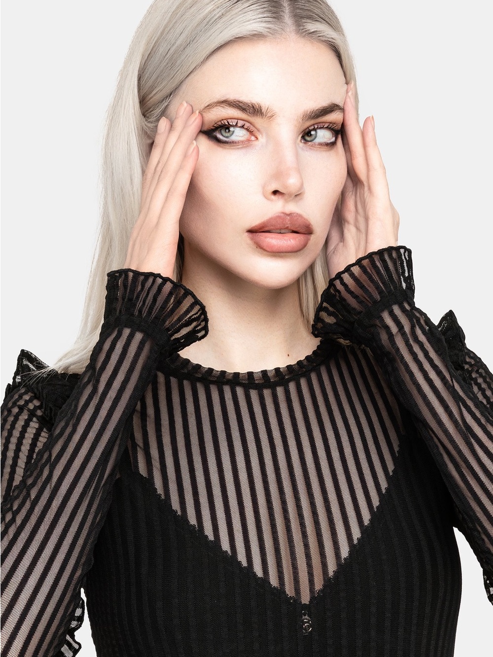 Disturbia Mourning Ruffle Top - Picture 5 of 11